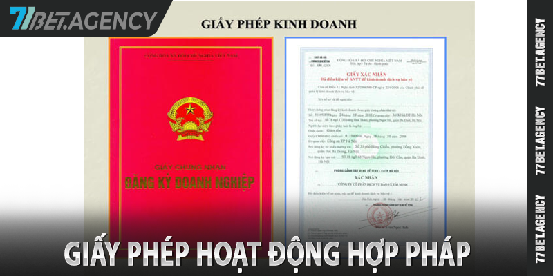 Giấy phép hoạt động hợp pháp của nhà cái 77bet